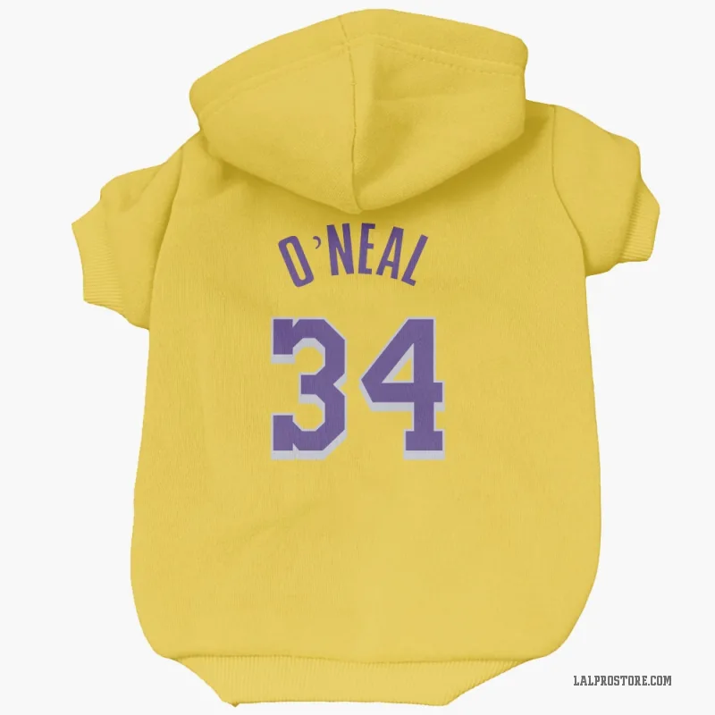 Shaquille O'Neal  Yellow Los Angeles Lakers  Cat & Dog Pet Hoodie