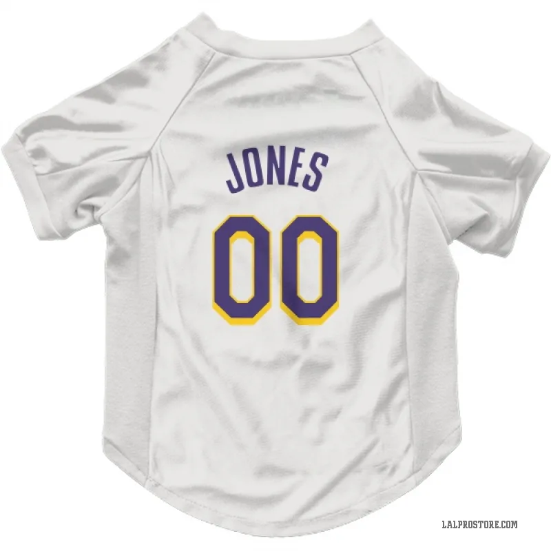 Tevian Jones  White Purple Los Angeles Lakers  Cat & Dog Pet Jersey