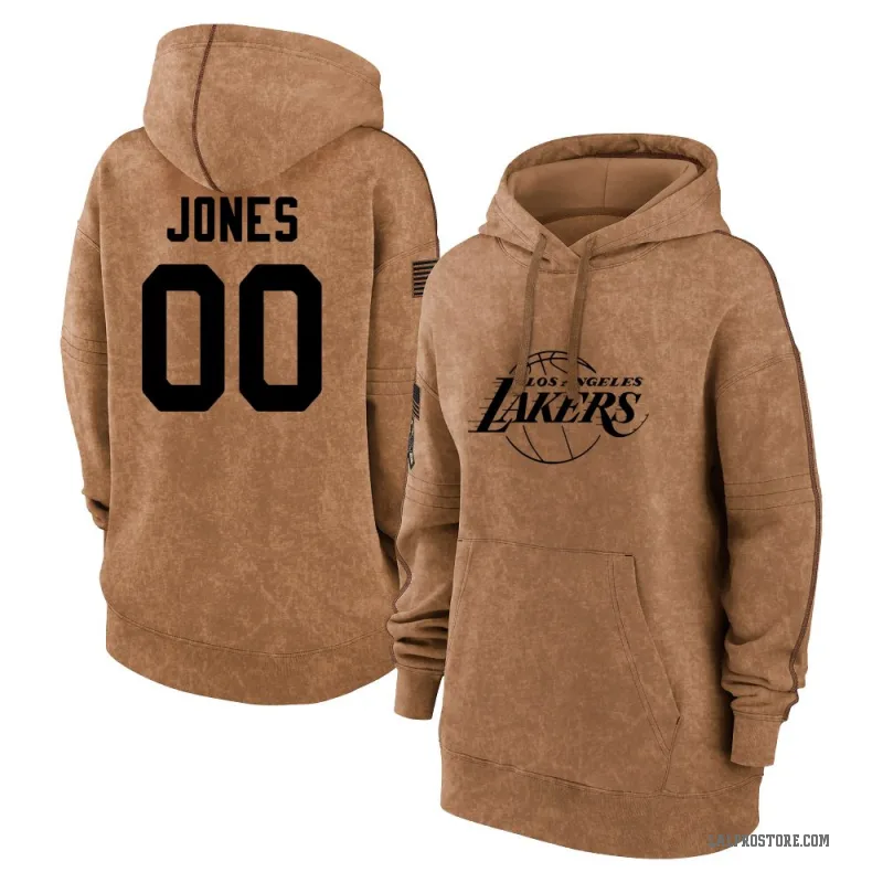 Tevian Jones Women's Brown Los Angeles Lakers 2023 Salute to Service Pullover Hoodie