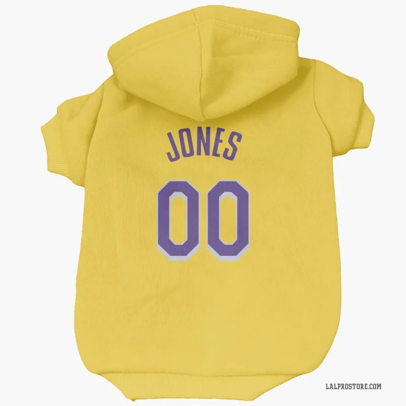Tevian Jones  Yellow Los Angeles Lakers  Cat & Dog Pet Hoodie