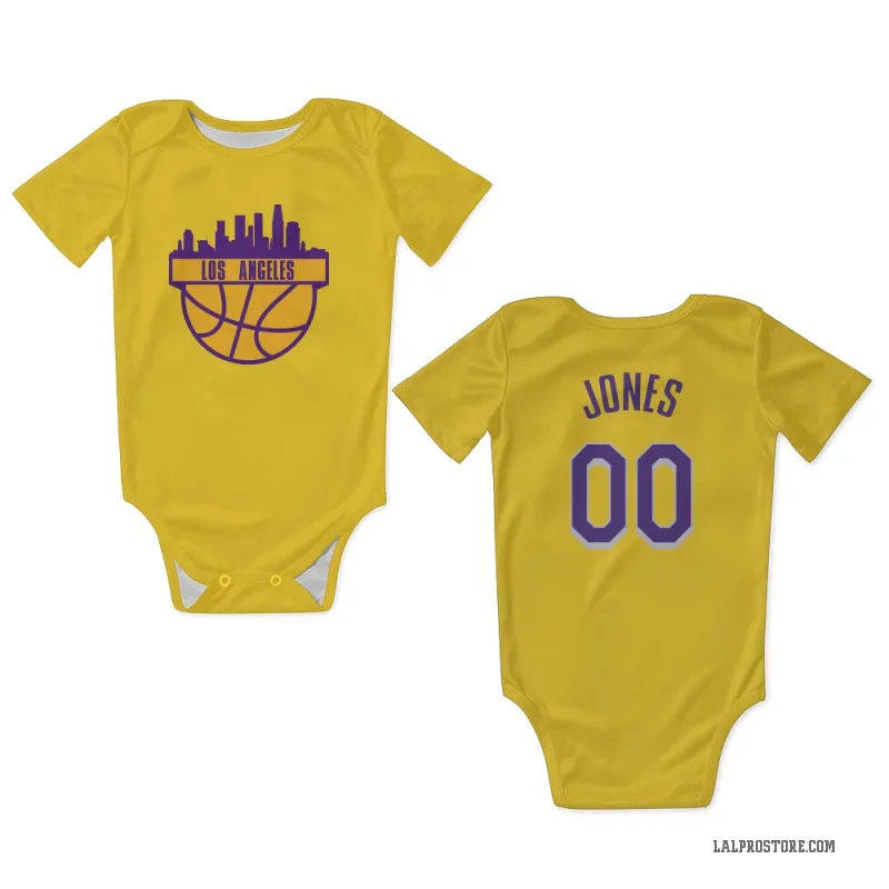 Tevian Jones  Yellow Los Angeles Lakers  Newborn & Infant Bodysuit