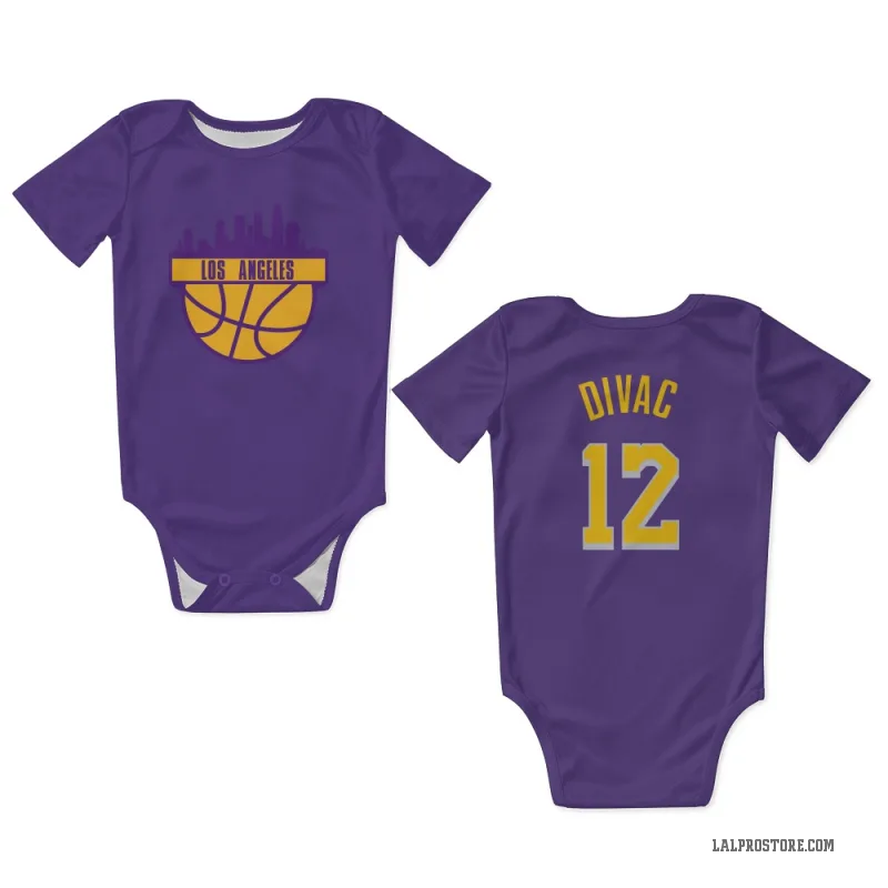 Vlade Divac  Purple Los Angeles Lakers  Newborn & Infant Bodysuit