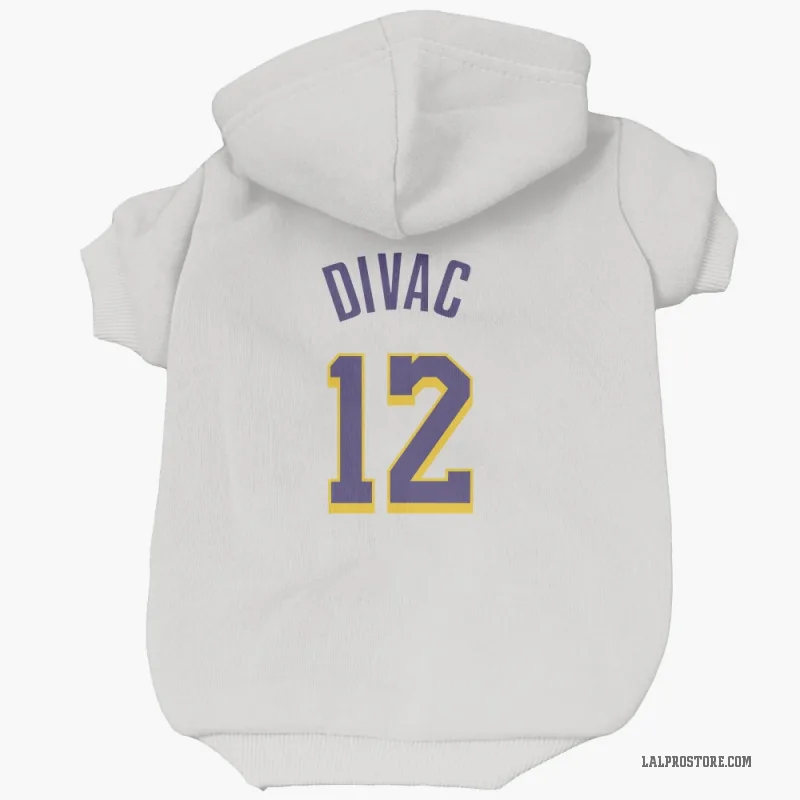 Vlade Divac  White Purple Los Angeles Lakers  Cat & Dog Pet Hoodie