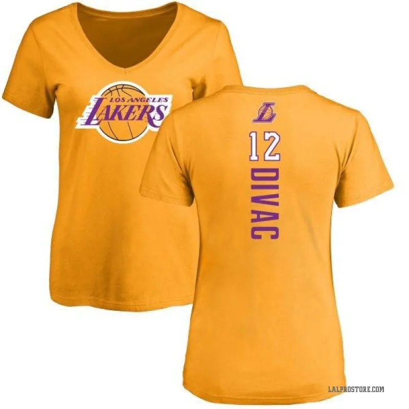 Vlade Divac Women's Gold Los Angeles Lakers Backer T-Shirt
