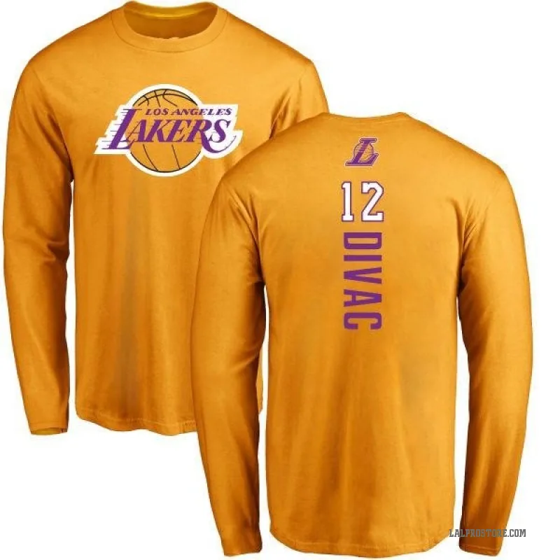 Vlade Divac Youth Gold Los Angeles Lakers Backer Long Sleeve T-Shirt